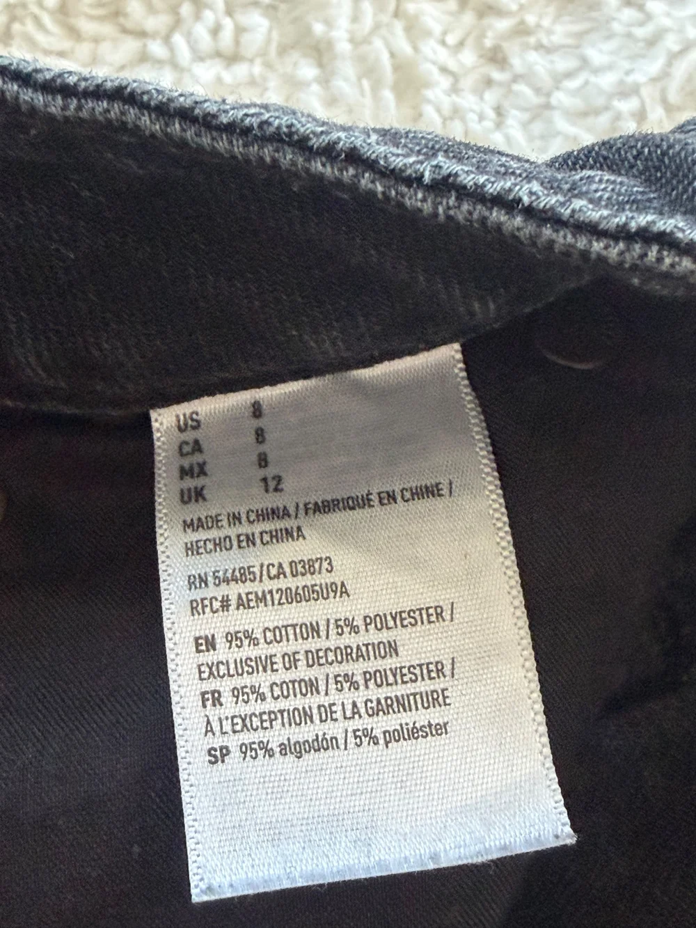 American Eagle Outfitters Denim Mini Skirt Women's Sz 8 Black Raw Hem Button Fly